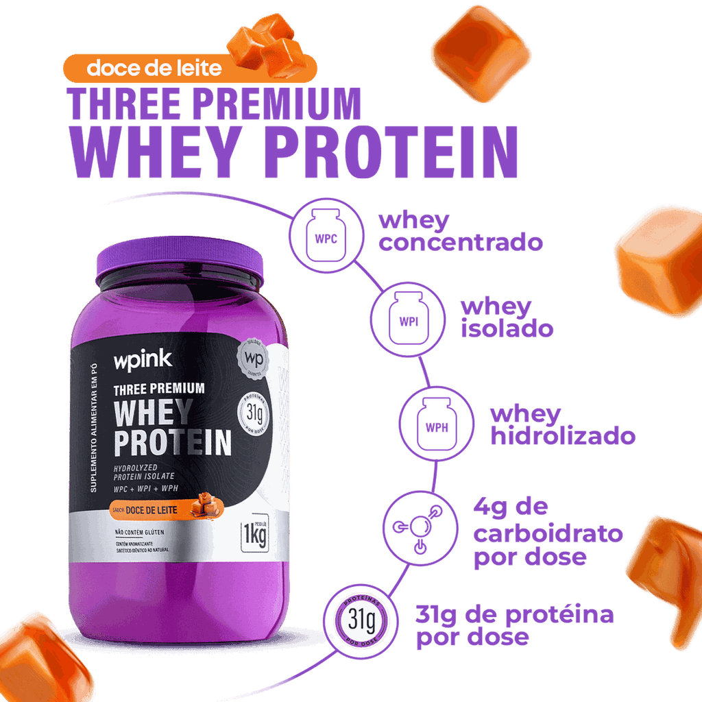 Three Premium Whey Protein Doce de leite 3W (1kg)