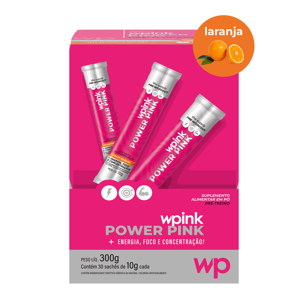 Power Pink de laranja Pré-treino 300g