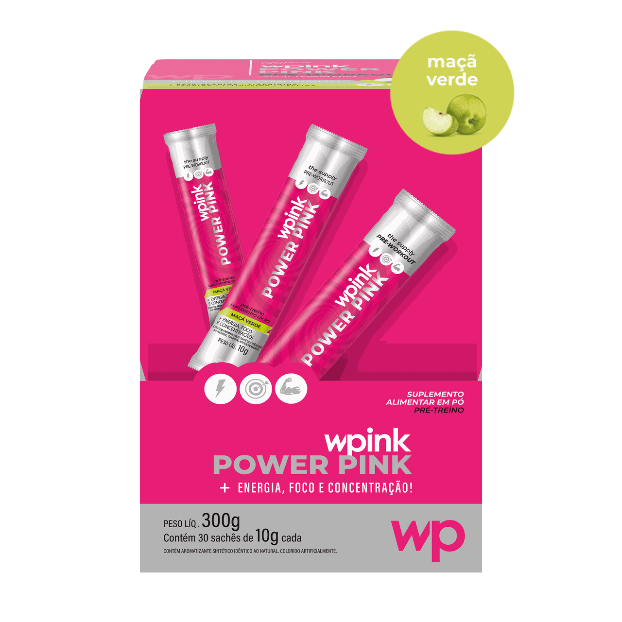 Power Pink de Maçã verde Pré-treino 300g