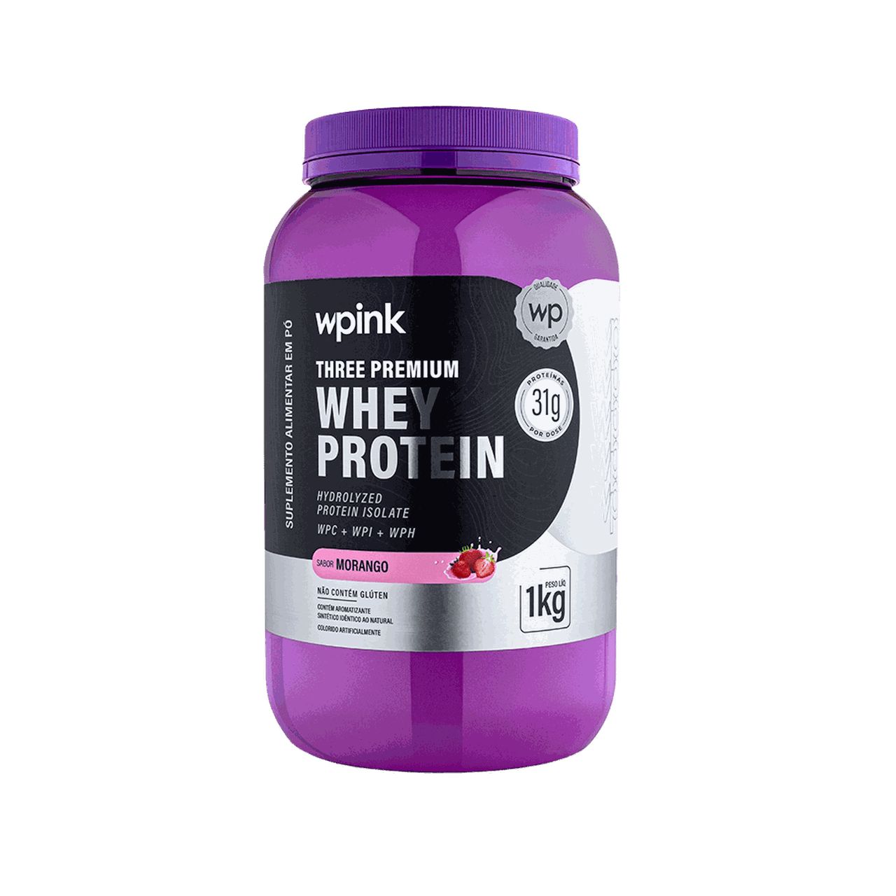 Three Premium Whey Protein Morango 3W (1kg)